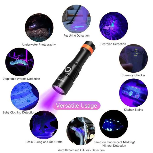 Alt view image 4 of 5 - D530 Scuba Dive Light 1200 Lumens, Titanium Alloy Diving Flashlight with Waterproof IP68, Diving Flashlight 3 Lighting Modes for Underwater 150m Diving (UV Light