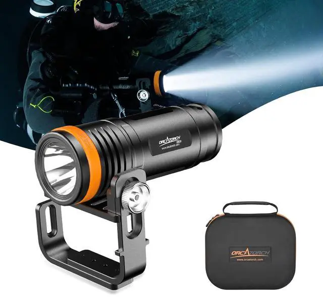 Main image of D920 5000 Lumens Handheld Cordless Dive Light 9° Focused Beam 4 Modes with Magnetic Charging, 150m Waterproof Flashlight with Battery Indicator for Wreck/Night/Cave Diving