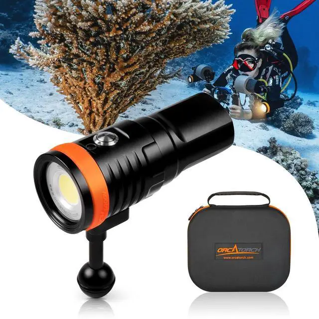 Main image of D910V Scuba Diving Video Light, Max 5000 Lumens Underwater Flashlight with 120 Degree Wide Angle Beam, Underwater 150 Meters Diving Photography Light with Titanium Alloy Switch