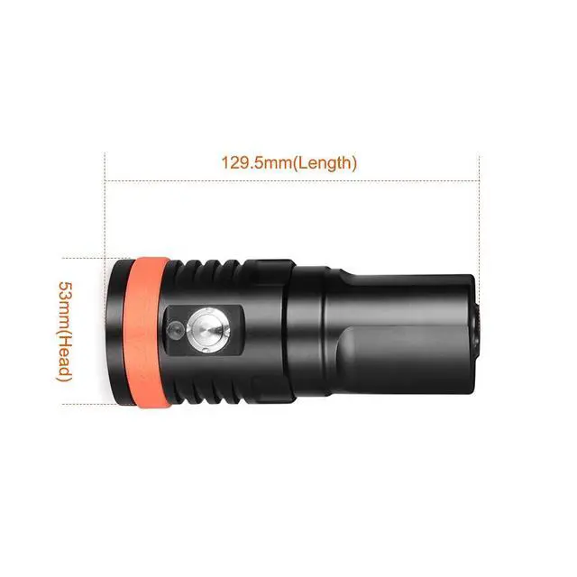 Alt view image 7 of 7 - D910V Scuba Diving Video Light, Max 5000 Lumens Underwater Flashlight with 120 Degree Wide Angle Beam, Underwater 150 Meters Diving Photography Light with Titanium Alloy Switch