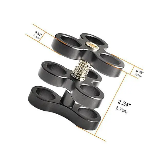 Alt view image 3 of 3 - ZJ14 Aluminum Ball Joint Clamp for Underwater Diving Light Arms Tray, Photography Diving Camera, 360° Clip Adapter Bracket Holder for Action Camera, Dive Flashlight Arm Connected Accessories
