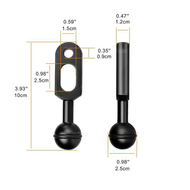 Alt view image 3 of 4 - ZJ19 Aluminum Alloy YS Head Adapter Diving Accessory Lightweight Arm Underwater Photography Gear Lighting System Connector for Diving Strobe/Video Light