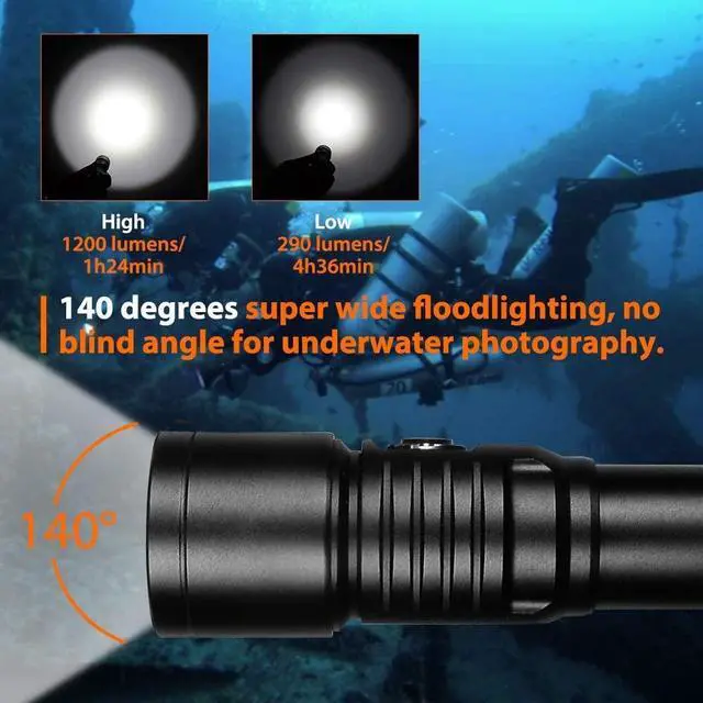 Alt view image 2 of 6 - D530V 1200 Lumen Cool White Light Video Light 140 Degrees Photography Light with Ball Joint & H02 Underwater Camera Tray Kit