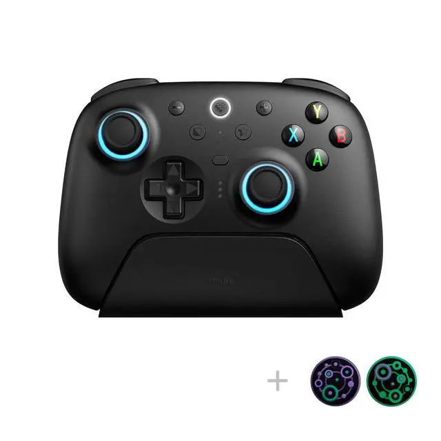Alt view image 2 of 7 - Ultimate 2 Wireless Gaming Controller with TMR Joysticks, Switchable Hall Effect/Tactile Triggers, 8Speed Wireless Tech, Charging Dock, RGB Fire Ring for PC & Android - Black