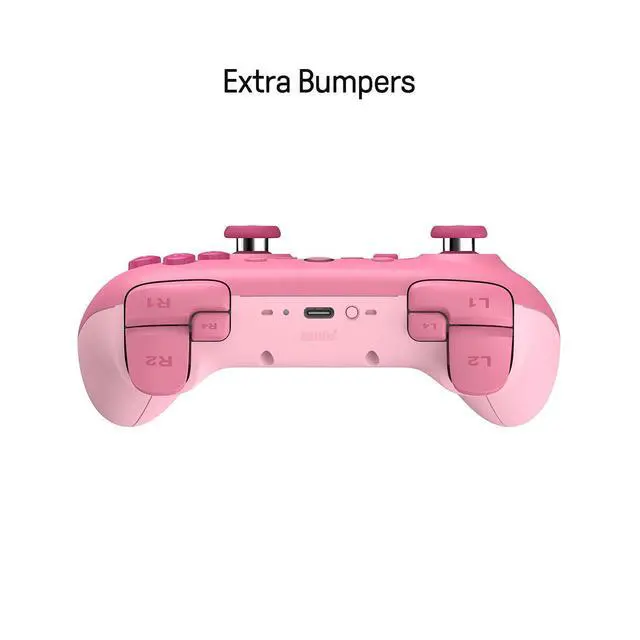 Alt view image 3 of 7 - Ultimate 2C Hall Effect Joysticks Bluetooth Controller with Remappable L4/R4 Bumpers, 6-axis Motion Control, Rumble Vibration and Turbo Function for Switch/Switch 2 (Pink)