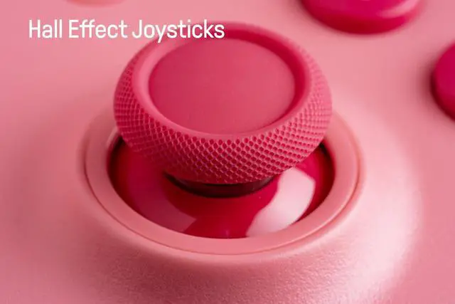 Alt view image 5 of 7 - Ultimate 2C Hall Effect Joysticks Bluetooth Controller with Remappable L4/R4 Bumpers, 6-axis Motion Control, Rumble Vibration and Turbo Function for Switch/Switch 2 (Pink)
