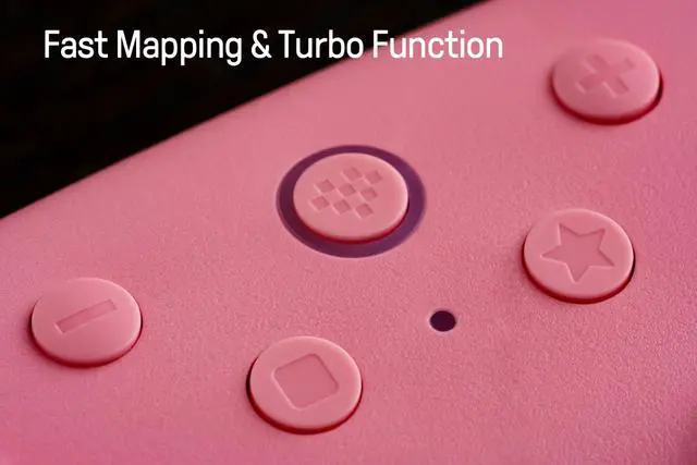 Alt view image 6 of 7 - Ultimate 2C Hall Effect Joysticks Bluetooth Controller with Remappable L4/R4 Bumpers, 6-axis Motion Control, Rumble Vibration and Turbo Function for Switch/Switch 2 (Pink)