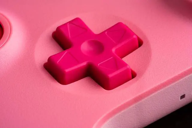 Alt view image 7 of 7 - Ultimate 2C Hall Effect Joysticks Bluetooth Controller with Remappable L4/R4 Bumpers, 6-axis Motion Control, Rumble Vibration and Turbo Function for Switch/Switch 2 (Pink)