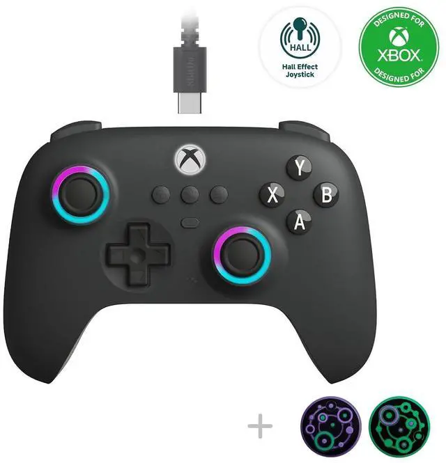 Main image of Ultimate C Hall Effect Joysticks/Hall Trigger Wired Controller with RGB Lighting Fire Ring, 3.5mm Audio Jack for Xbox Series X|S, Xbox One, Windows 10/11 - Officially Licensed (Dark Gray)