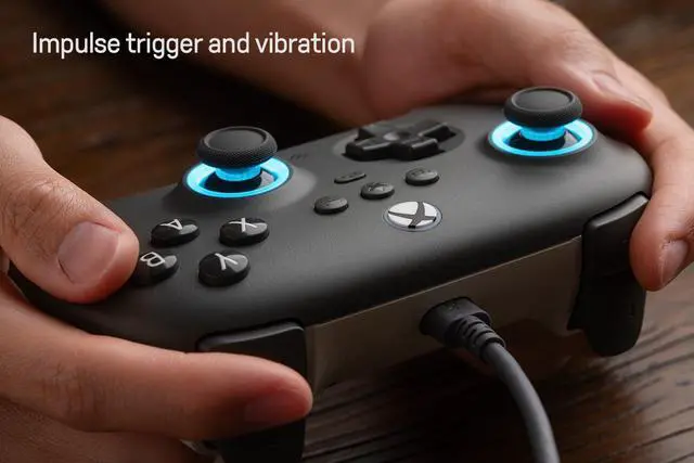 Alt view image 5 of 7 - Ultimate C Hall Effect Joysticks/Hall Trigger Wired Controller with RGB Lighting Fire Ring, 3.5mm Audio Jack for Xbox Series X|S, Xbox One, Windows 10/11 - Officially Licensed (Dark Gray)