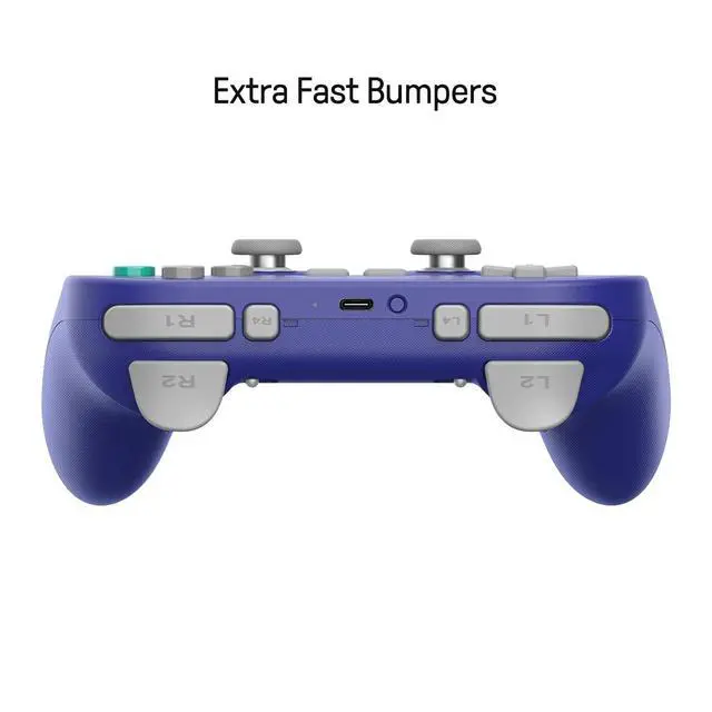 Alt view image 3 of 7 - Pro 3 Bluetooth Controller with Swappable ABXY Buttons, TMR Joysticks, Hall Effect Triggers, Pro Back Buttons, Charging Dock, for Switch/Switch 2, Windows, Apple, SteamOS, Android - Purple