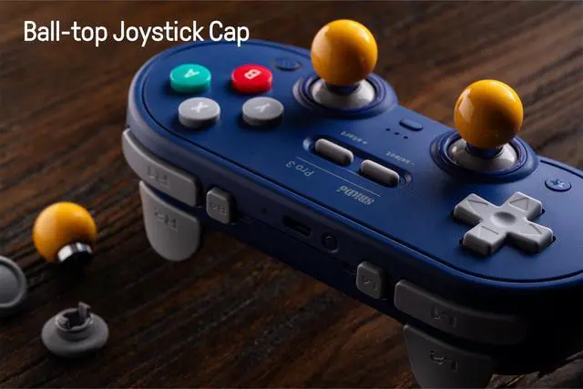 Alt view image 6 of 7 - Pro 3 Bluetooth Controller with Swappable ABXY Buttons, TMR Joysticks, Hall Effect Triggers, Pro Back Buttons, Charging Dock, for Switch/Switch 2, Windows, Apple, SteamOS, Android - Purple
