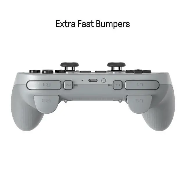 Alt view image 3 of 7 - Pro 3 Bluetooth Controller with Swappable ABXY Buttons, TMR Joysticks, Hall Effect Triggers, Pro Back Buttons, Charging Dock, for Switch/Switch 2, Windows, Apple, SteamOS, Android - Gray