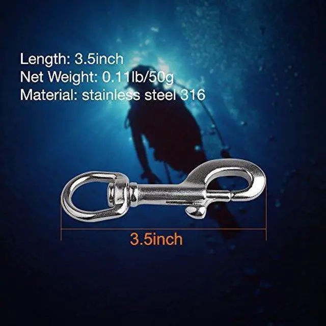 Alt view image 6 of 7 - SD03 Dive Beacon 4-Color-in-1 (Blue, Red, White, Green) & 3.5inch Stainless Steel Bolt Snap Bundle