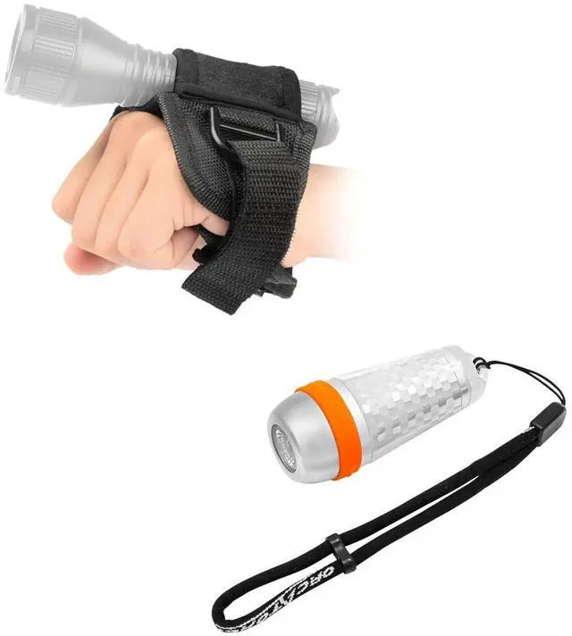 Main image of Diving Flashlight Glove Hands-Free Universal Adjustable Wrist Strap SD03 Dive Beacon 4-Color-in-1 (Blue, Red, White, Green) and 8 Modes Light Kit Bundle