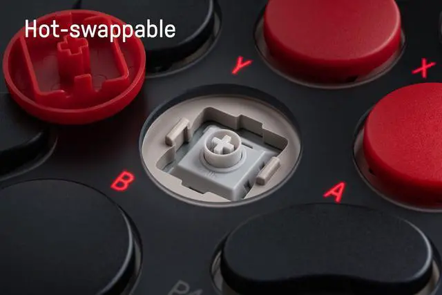 Alt view image 6 of 7 - All-Button Arcade Controller for Switch/Switch 2 & Windows Bluetooth, 2.4G, Wired Connectivity, Low-profile Mechanical Switches, 4 Programmable Buttons with fast-mapping, Hot-swappable PCB