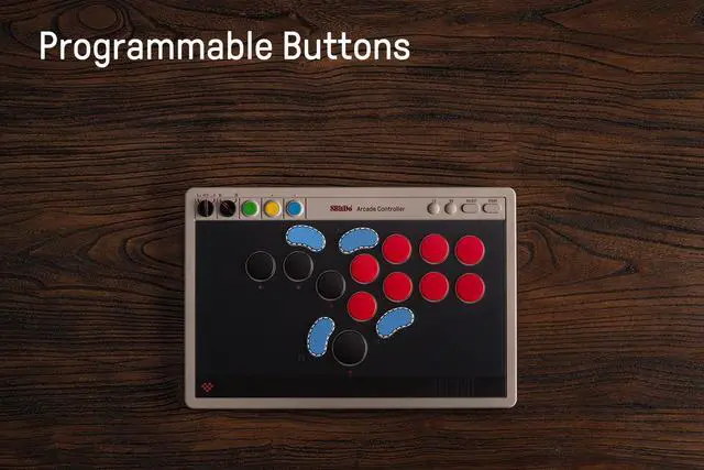 Alt view image 5 of 7 - All-Button Arcade Controller for Switch/Switch 2 & Windows Bluetooth, 2.4G, Wired Connectivity, Low-profile Mechanical Switches, 4 Programmable Buttons with fast-mapping, Hot-swappable PCB