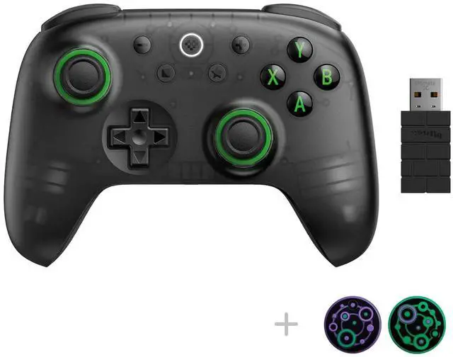 Main image of Ultimate 2C Hall Effect Joysticks and Hall Triggers Wireless Controller for Windows PC and Android, with Remappable L4/R4 Bumpers, Turbo function & Rumble vibration (Transparent Black)