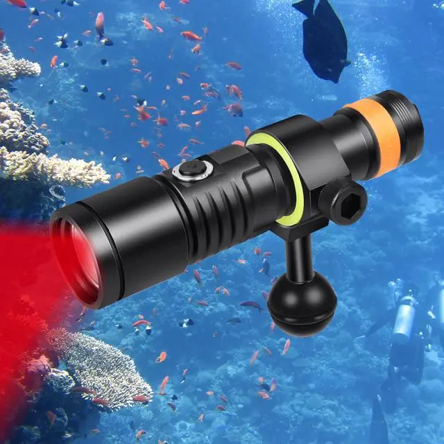 Alt view image 2 of 7 - D530V Red LED Dive Video Light 160 Lumen 120 Degrees Photography Light with Ball Joint & H02 Underwater Camera Tray Kit