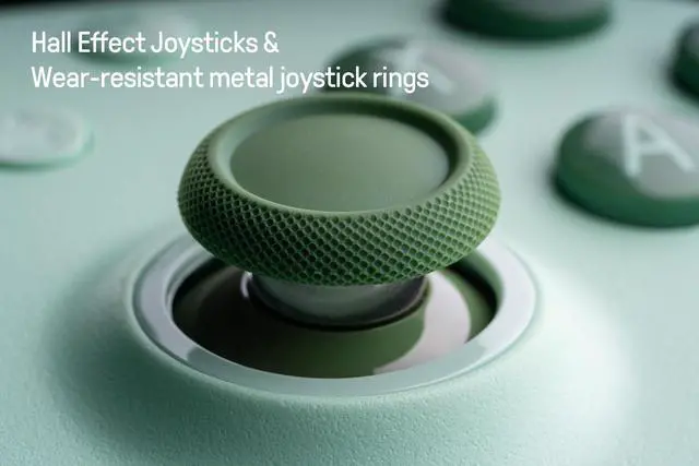 Alt view image 4 of 7 - Ultimate 2C Hall Effect Joysticks and Hall Triggers Wireless Controller for Windows PC and Android, with Remappable L4/R4 Bumpers, Turbo function & Rumble vibration (Green)