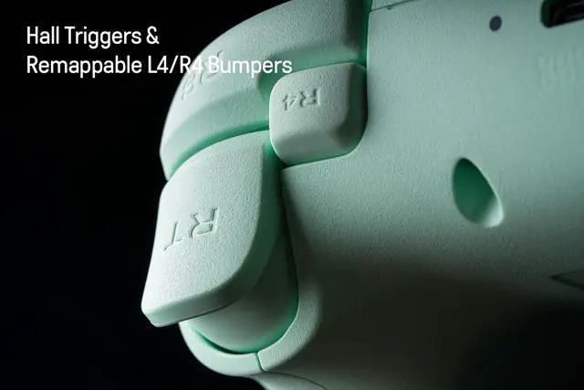 Alt view image 5 of 7 - Ultimate 2C Hall Effect Joysticks and Hall Triggers Wireless Controller for Windows PC and Android, with Remappable L4/R4 Bumpers, Turbo function & Rumble vibration (Green)