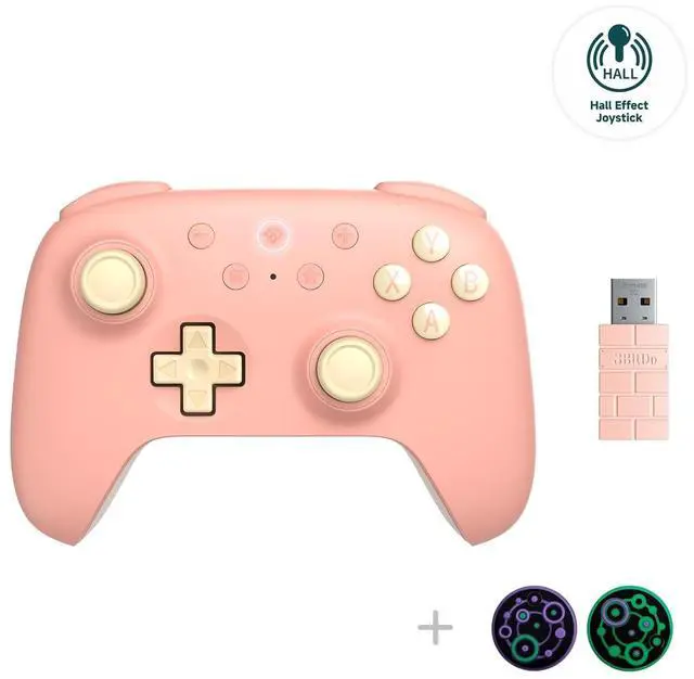 Main image of Ultimate 2C Hall Effect Joysticks and Hall Triggers Wireless Controller for Windows PC and Android, with Remappable L4/R4 Bumpers, Turbo function & Rumble vibration (Peach)