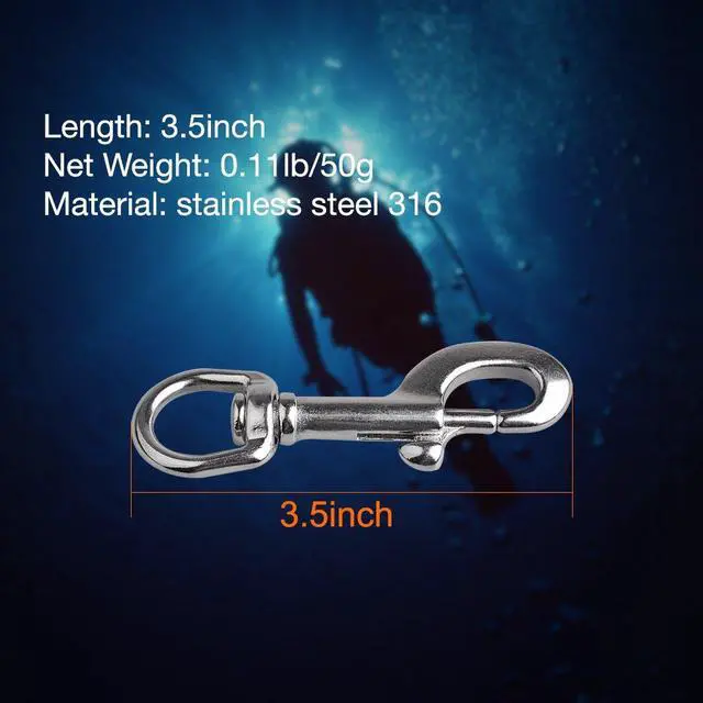 Alt view image 7 of 7 - SD03 Dive Beacon 4-Color-in-1 (Blue, Red, White, Green) & 2.75inch 3.5inch 4.5inch Stainless Steel Bolt Snap Bundle