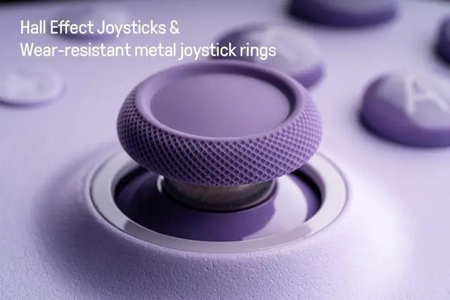 Alt view image 4 of 7 - Ultimate 2C Hall Effect Joysticks and Hall Triggers Wireless Controller for Windows PC and Android, with Remappable L4/R4 Bumpers, Turbo function & Rumble vibration (Purple)