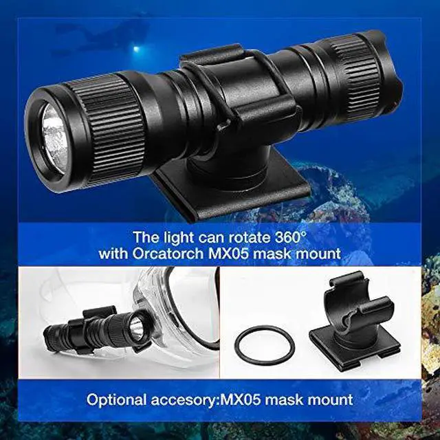 Alt view image 3 of 7 - D560 Dive Light Headlamp Kit with 360 Degrees Rotatable Mask Clip D580 Dive Light Kit with Twist Switch Bundle