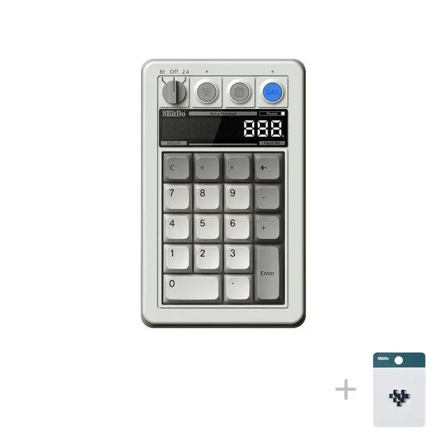 Alt view image 2 of 7 - 18 Key Retro Mechanical Numpad, Supports PC & Standard Calculator Mode, Hot-swappable, PC Calculator Shortcut Button, Bluetooth/2.4G/Wired for Windows and Android - M Edition