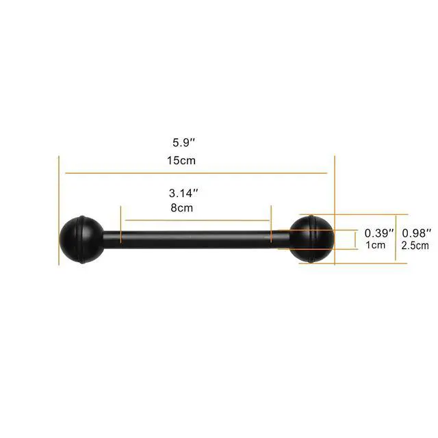 Alt view image 4 of 5 - ORACTORCH ZJ15 Scuba Dive Double Ball 80mm/3.14'' Joint Arm Aluminum Alloy Ball Head Extension Dive Accessories Underwater Lighting Connector for Diving Photography Video Camera