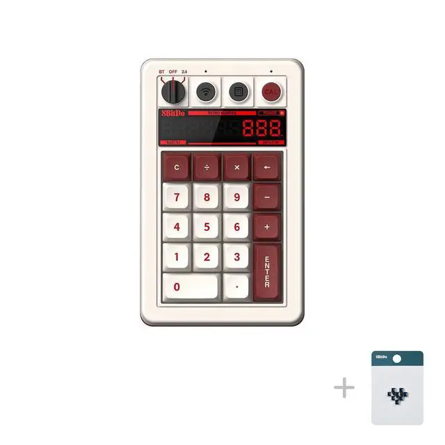 Alt view image 2 of 7 - 18 Keys Retro Mechanical Numpad, Supports PC Numpad & Standard Calculator Mode, Hot-swappable, PC Calculator Shortcut Button, Bluetooth/2.4G/Wired Numpad for Windows and Android - Fami Edition