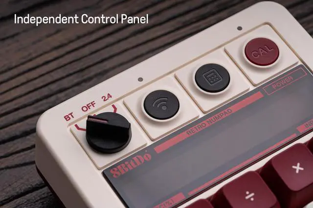 Alt view image 5 of 7 - 18 Keys Retro Mechanical Numpad, Supports PC Numpad & Standard Calculator Mode, Hot-swappable, PC Calculator Shortcut Button, Bluetooth/2.4G/Wired Numpad for Windows and Android - Fami Edition