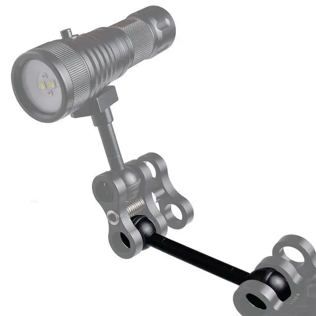 Alt view image 2 of 6 - ZJ15 Scuba Dive Double Ball Joint Arm Aluminum Alloy Ball Head Arm Dive Accessories Underwater Lighting Connector for Diving Photography Video Camera (50mm/2'')