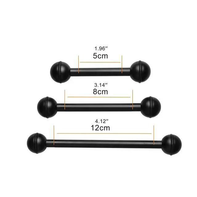 Alt view image 6 of 6 - ZJ15 Scuba Dive Double Ball Joint Arm Aluminum Alloy Ball Head Arm Dive Accessories Underwater Lighting Connector for Diving Photography Video Camera (50mm/2'')