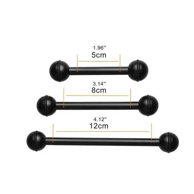Alt view image 5 of 5 - ORACTORCH ZJ15 Scuba Dive Double Ball 120mm/4.7'' Joint Arm Aluminum Alloy Ball Head Extension Dive Accessories Underwater Lighting Connector for Diving Photography Video Camera