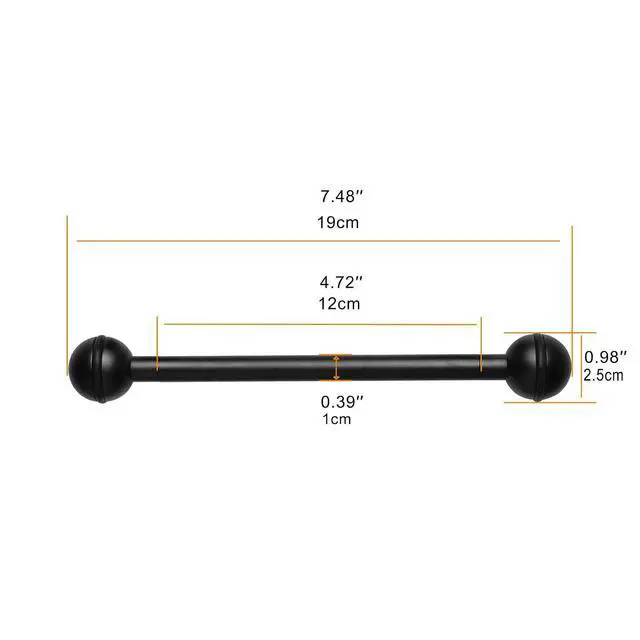 Alt view image 4 of 5 - ORACTORCH ZJ15 Scuba Dive Double Ball 120mm/4.7'' Joint Arm Aluminum Alloy Ball Head Extension Dive Accessories Underwater Lighting Connector for Diving Photography Video Camera