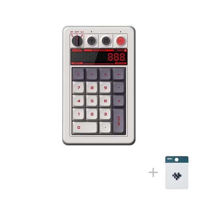 Alt view image 2 of 7 - 18 Keys Retro Mechanical Numpad, Supports PC Numpad & Standard Calculator Mode, Hot-swappable, PC Calculator Shortcut Button, Bluetooth/2.4G/Wired Numpad for Windows and Android - N Edition