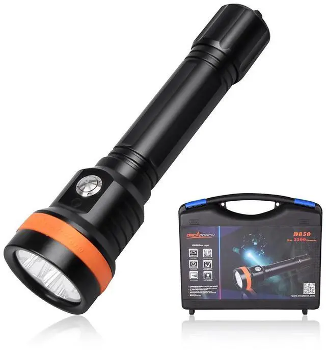 Main image of D850 2500 Lumen Primary Dive Light, 6 Degrees Narrow Beam Technical Underwater Flashlight 5 Imported LED Super Bright Recreational Diving Torch with Battery Indicator, for Under Water Sport
