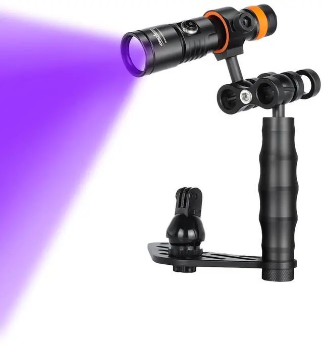 Main image of D530V Video Light with 395NM LED UV Light Blacklight 120 Degrees Photography Light with Ball Joint & H02 Underwater Camera Tray Kit