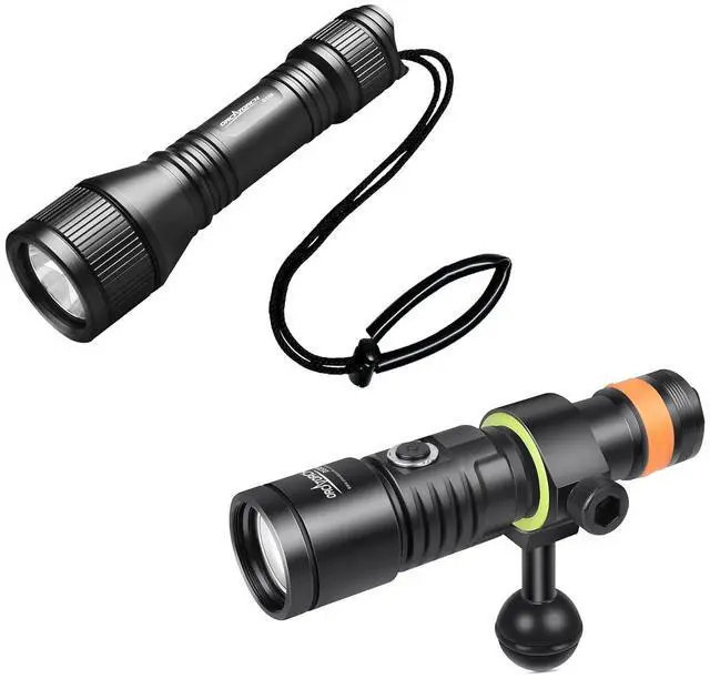 Main image of D550 Dive Light Kit with Magnetic Controlled Tail Switch D530V Diving Video Light Kit with ZJ18 Ball Joint Bracket Bundle