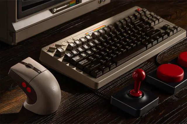 Alt view image 6 of 7 - Retro R8 Mouse with Charging Dock, PAW 3395 Optical Sensor DPI 26K, 4K Polling Rate, Programmable Buttons, HUANO Micro Switches, Ambidextrous - C64 Edition