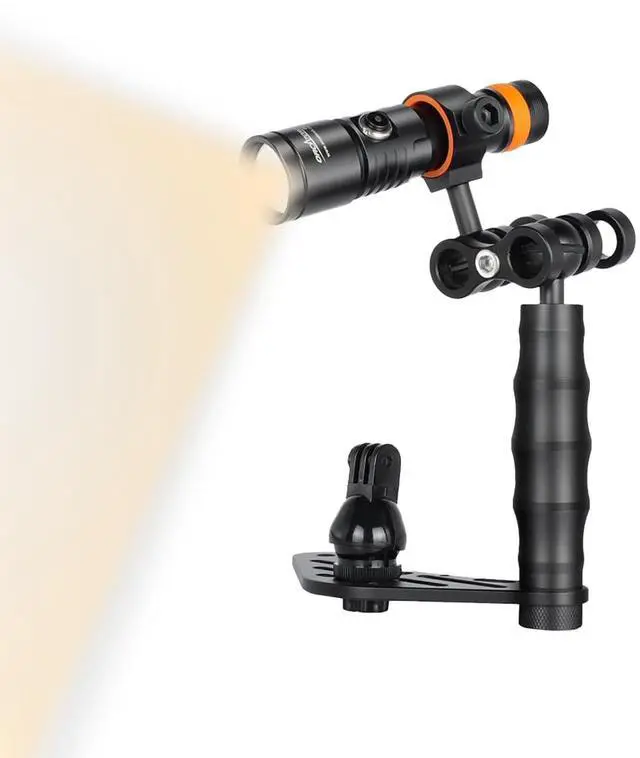 Main image of D530V 5500K Warm White Video Light 1000 Lumen 120 Degrees Photography Light with Ball Joint & H02 Underwater Camera Tray Kit
