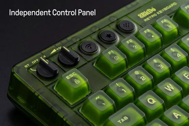 Alt view image 5 of 7 - 87 Keys Retro Mechanical Keyboard Bluetooth/2.4G/USB-C, RGB Backlight, Hot Swappable, Dual Super Programmable Buttons, Volume Knob for PC and Android - Xbox Edition (Officially Licensed)