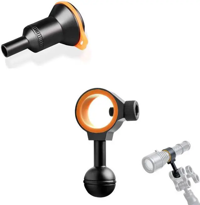 Main image of ZJ18 New Universal Ball Joint Bracket & D530V Aluminum Alloy Diving Video Light Snoot for Macro Photography and Videography Photography Bundle