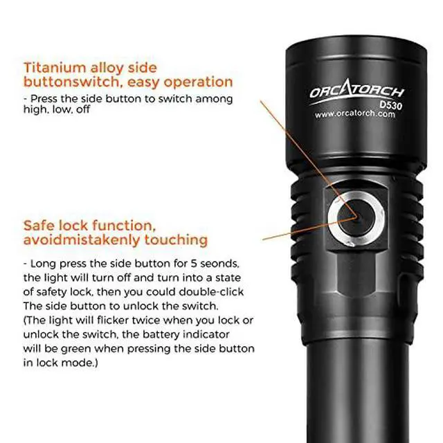 Alt view image 4 of 7 - D530 Red LED Dive Light 6 Degrees Narrow Beam Angle & SD03 Dive Beacon 4-Color-in-1 8 Modes Diving Signal Light with Constant Light or Flashing Mode LED Marker Light Bundle