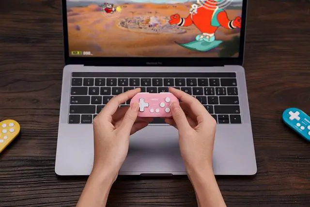 Alt view image 7 of 7 - Zero 2 Bluetooth Gamepad Keychain Sized Mini Controller with Mobile Clip for Switch, Windows, Android (Pink Edition)
