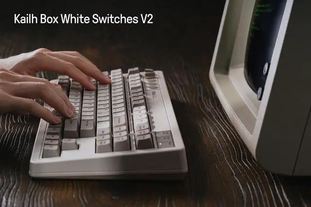 Alt view image 5 of 7 - 87 Keys Retro Mechanical Keyboard Bluetooth/2.4G/USB-C, Hot Swappable, Dual Super Programmable Buttons, Volume knob for Windows and Android - M Edition