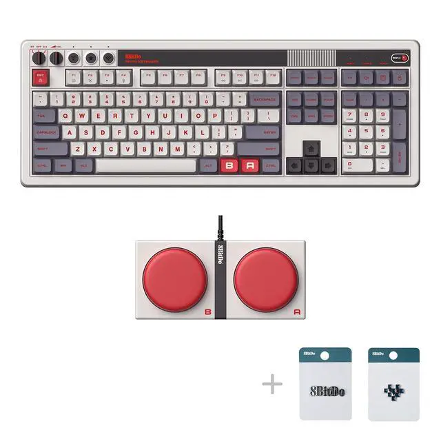 Alt view image 2 of 7 - 108 Keys Retro Mechanical Keyboard Bluetooth/2.4G/USB-C, Hot Swappable, Dual Super Programmable Buttons, Volume knob for Windows and Android - N Edition