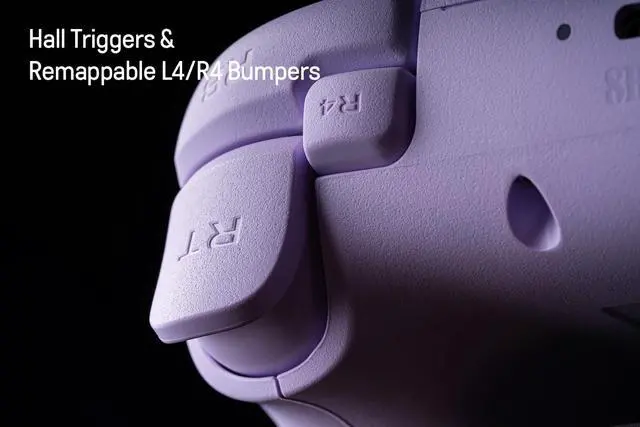Alt view image 5 of 7 - Ultimate 2C Hall Effect Joysticks and Hall Triggers Wireless Controller for Windows PC and Android, with Remappable L4/R4 Bumpers, Turbo function & Rumble vibration (Purple)